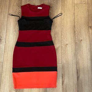 Red and Black Calvin Klein Dress
